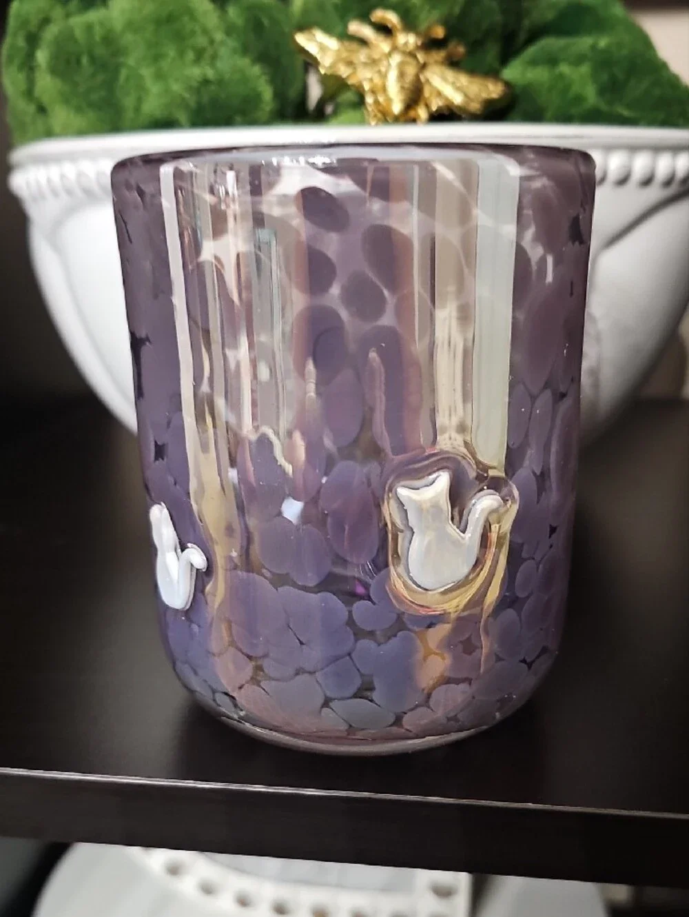 Anthropologie Viral Marquee White Cat Icon Juice Glass, NIB